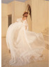 Strapless Beaded Sequined Lace Organza Gorgeous Wedding Dress